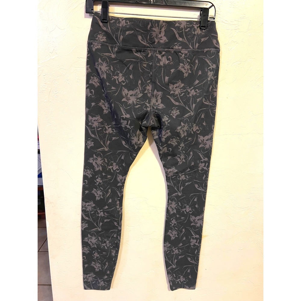 Pact Organic Cotton High Rise Floral Leggings Charcoal Grey Medium Lounge Eco - Picture 2 of 6